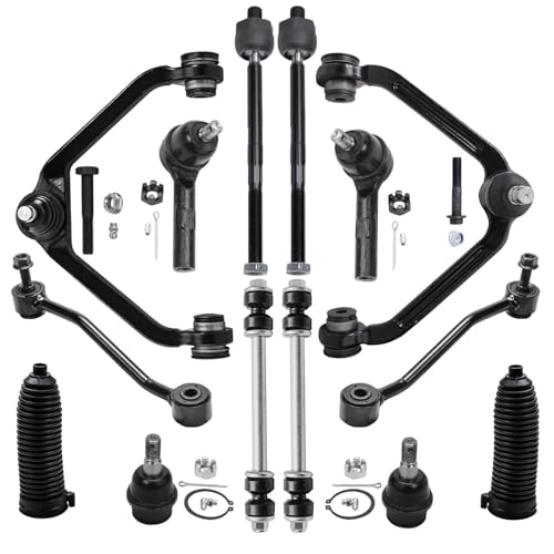 Image of Detroit Axle - 14pc Front End Kit for 2001-2003 Ford Explorer Sport 2 Upper Control Arms w /Ball Joints 2 Lower Ball Joints 4 Inner & Outer Tie Rods 4 Front Rear Sway Bars 2 Boots 2002 Replacement