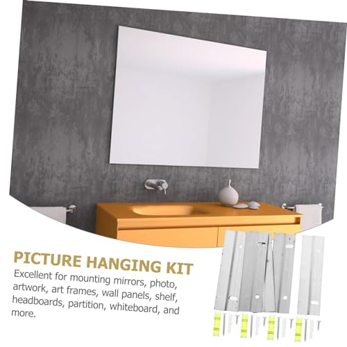 Image of Hemoton 3sets French Cleat Picture Hanging Hardware Sturdy Mirror Hanger for Wall Mounting Supports up for Photos and Mirrors Easy Installation and Design