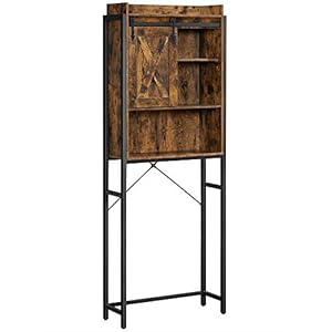 VASAGLE WC-plank, badkamerplank, met kast, stalen frame, voor wasmachine, eenvoudige montage, industrieel ontwerp, 64 x…