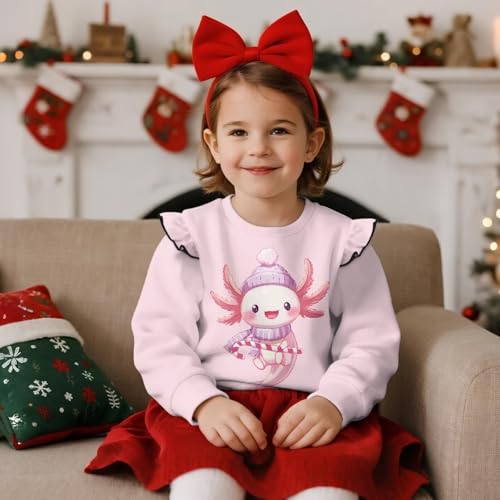 Toddler Baby Girl Sweatshirt Kids Pullover Crewneck Blouse Ruffle Long Sleeve Top Polyester Casual Clothes2