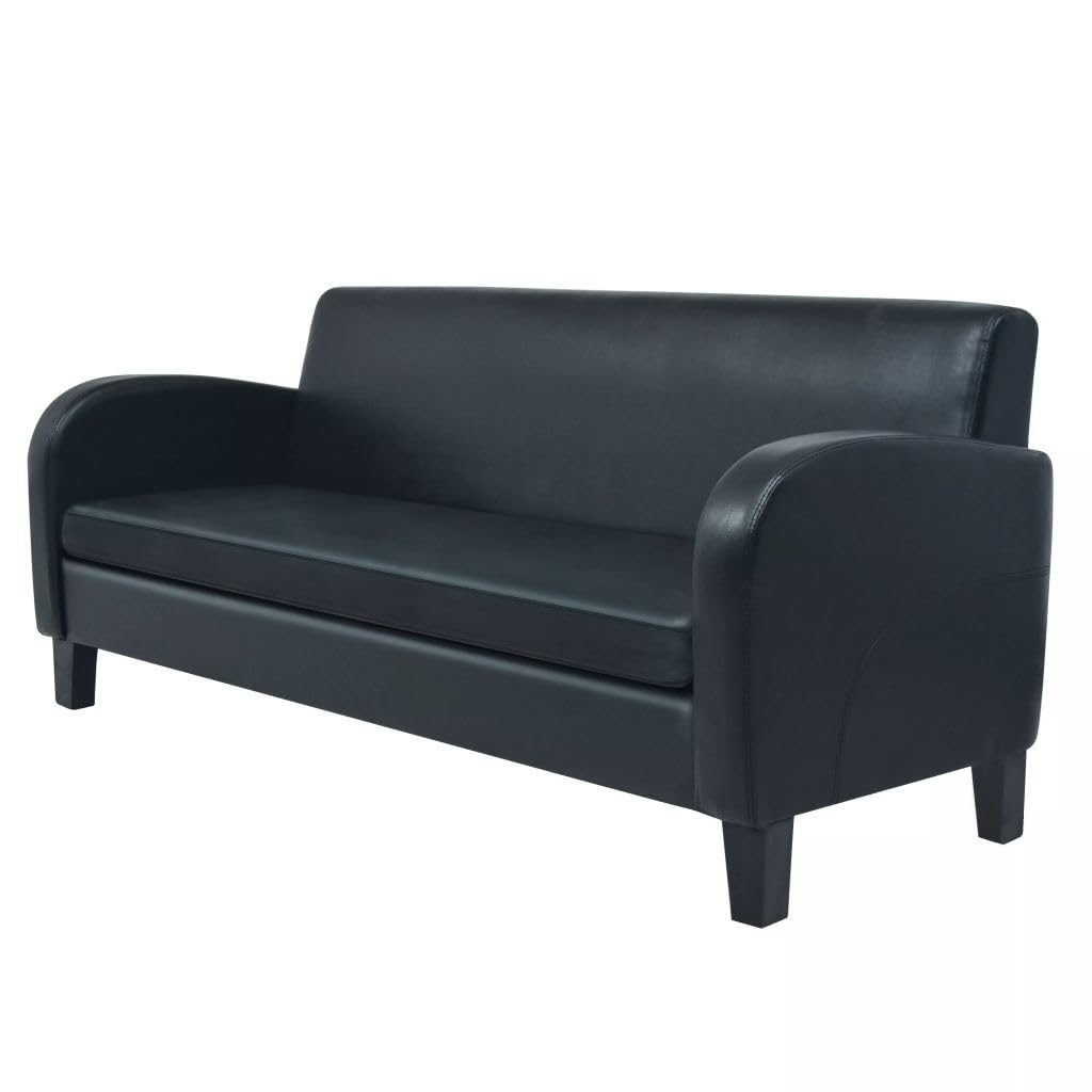 BaraSh 3-Sitzer-Sofa Kunstleder Schwarz KüChensofa 3 Sitzer Sofa Mit Schlaffunktion Küche, Haushalt & Wohnen