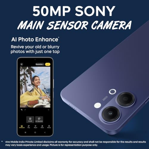 Image of iQOO Z11 Lite 44W 5G (Midnight Blue, 6GB RAM, 128GB Storage) | 6500mAh Battery with 44W Fast Charging* | Dimensity 6300 with 579k+ AnTuTu Score* | OriginOS 6.0 with AI Creation* & Private Space*