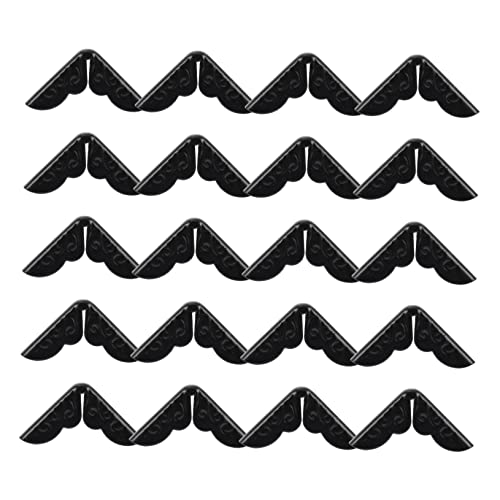 HAPINARY 100 pezzi di protezione angolare per notebook in metallo intagliato, triangolare, protezione per angoli di protezione vintage, colore nero, album fotografici, album fotografici vintage,
