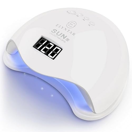 ELYNTAR SUN 5 – Lámpara UV LED 48W para Uñas Profesional, Pantalla LCD, Temporizador y Sensor Automático, para Gel, Semipermanente y Construcción