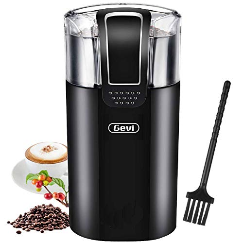 Coffee Grinder Electric,Gevi Stainless Steel Blade Grinder for Coffee Espresso Latte Mochas, Noiseless Operation, Evently Grinding for Coffee Beans Spice Nut Seed Grains