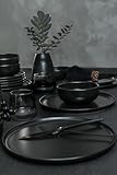 Keramika Juegos de vajilla - Nordic Mat Black - 18 piezas - 6 Personas - Gres
