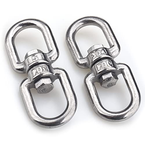 SUPDMZJ (2PCS M5 Stainless Steel Swivel Ring Double End Swivel Eye Hook Stainless Steel Eye-to-Eye Swivel Shackle Ring Connector - Image 3