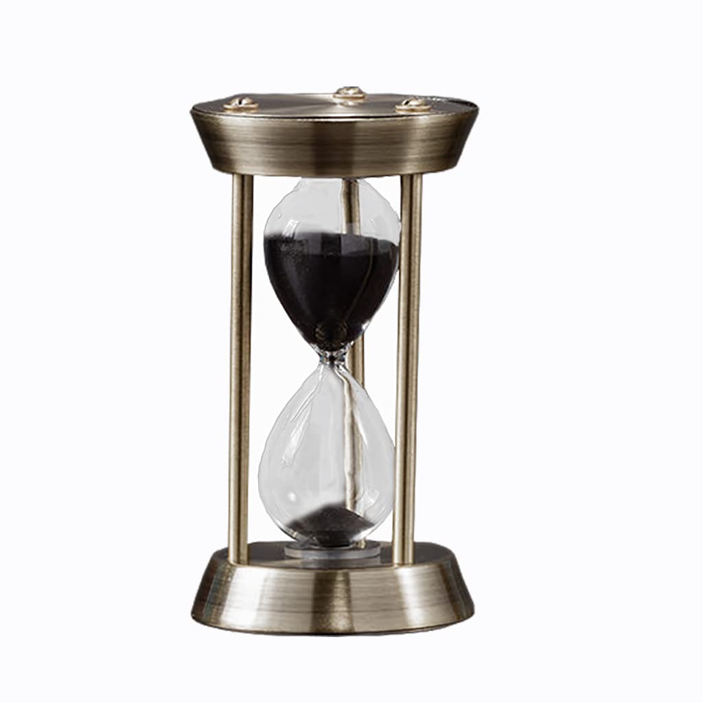 Retro Mini Size Hour Glass Sand Timer 1/3/5/10 Minutes Timer Vintage Style Sand Clock for Gifts Games Kitchens Decor (Black-1 min)