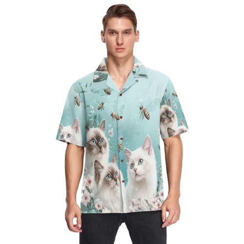 Chemise hawaïenne Vietnam pour homme à manches courtes et col boutonné