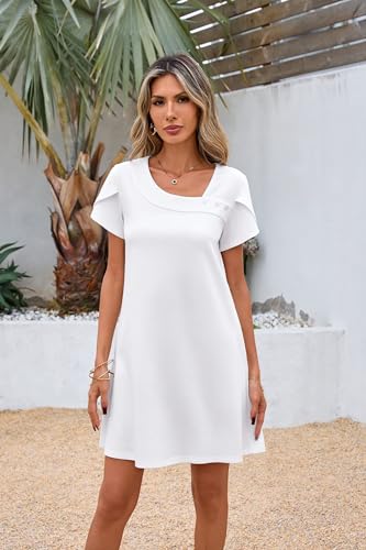 Image of Valiamcep Women's 2026 Summer Sleeveless Mini Dress Casual Square Neck Slim Fit Cocktail Party Short Dresses