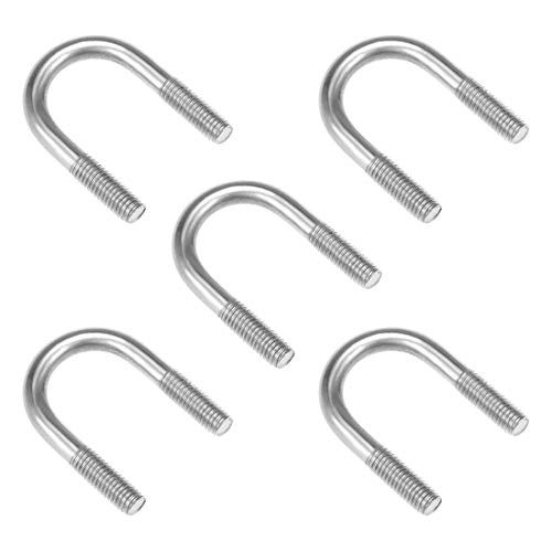 sourcing map 5 Stück Bügelschraube Bügelbolzen M8 304 Edelstahl U-Schraube Befestigungselemente für 27mm Rohrdurchmesser