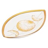 nbeads vassoio per gioielli in ceramica occhio con luna, piatto portaoggetti moderno boho da 15.1x9.05x2 cm, supporto per orecchini ad anello per anelli, collane, orecchini, oro