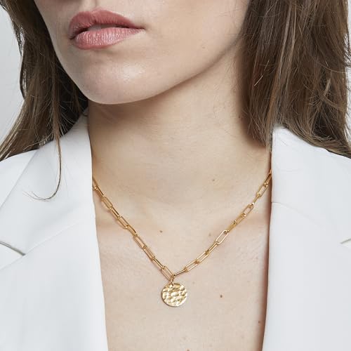 Collier plaqué or grande maille texturée et médaille unique personnalisable - 2