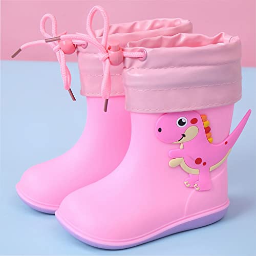 EnJoCho Water Boots 1 to 10Years Children Toddlers Children's Rain Shoes Boys and Girls Water Shoes Baby Rain Boots (Pink, 12 Little Child)2