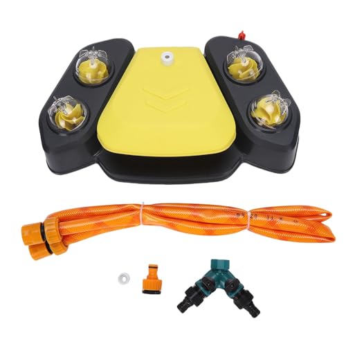 Naroote Fontaine à Boire Activée par Les Pattes pour Animaux de Compagnie, Pulvérisateur de Brume d'été, Distributeur d'eau pour Chiens pour Cours, Jardins et Voyages de Camping, Jouet (Yellow)