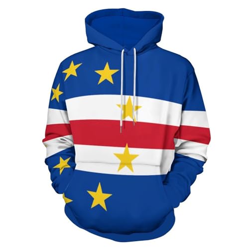 Sweat Cap-Vert pull imprimé drapeau avec grande poche et coupe ample unisexe