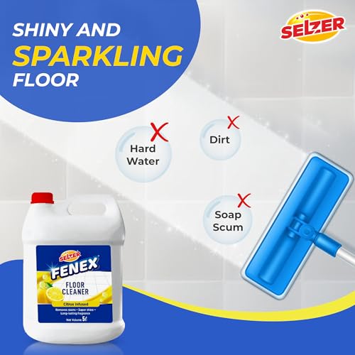Image of Selzer VIXO Floor Cleaner - 5l | Citrus-Infused Formula | Removes Tough Stains | Delivers Super Shine & Long-Lasting Fragrance | Multipurpose Surface Cleaner for Sparkling Floors