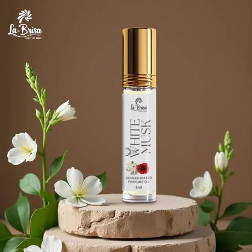 Image of La Brisa White Musk Attar For Men & Women | Long Lasting Soft White Musk Attar Perfume Roll On | Fresh Floral Musky Fragrance Notes | Alcohol Free Perfume Oil | 6ml