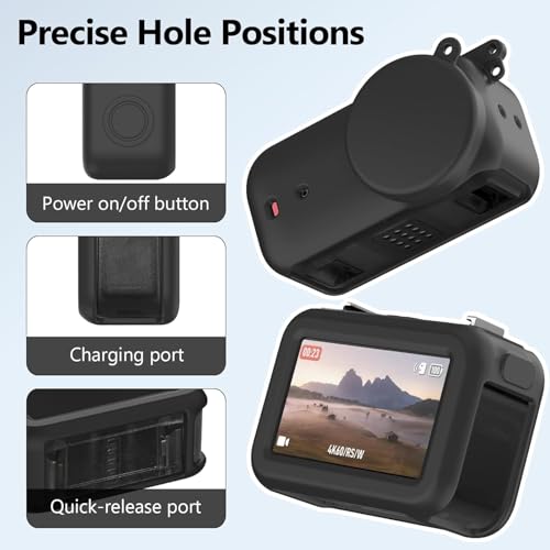 Image of M.G.R.J Silicone Protective Case Cover for DJI Osmo Nano Vlogging Camera, Silicone Sleeve with Lens Cap (Black)