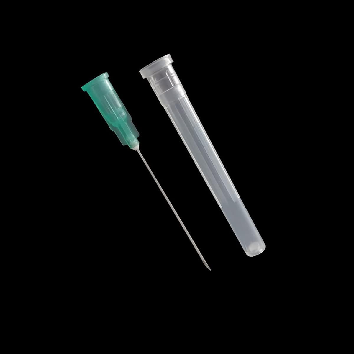 100 pezzi 21G-1IN/25 mm accessori erogatori in acciaio inox, sigillati singolarmente, 100 singoli 21 g verde, accessori sterili