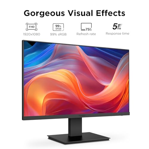 KOORUI 24 Inch Computer Monitor, FHD(1920 x 1080p) PC Monitors, 75Hz IPS Display, HDMI, VGA, 99% SRGB, 75 x 75 mm VESA Mountable, Frameless, Flicker-Free, 3-Year Warranty 4 KOORUI 24 Inch Computer Monitor, FHD(1920 x 1080p) PC Monitors, 75Hz IPS Display, HDMI, VGA, 99% SRGB, 75 x 75 mm VESA Mountable, Frameless, Flicker-Free, 3-Year Warranty - Image 2