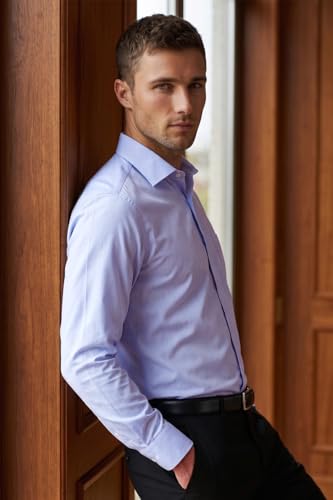 Image of Louis Philippe Men's Regular Fit Easy to Iron Everyday wear Premium Cotton Full Sleeve Solid Formal Shirt