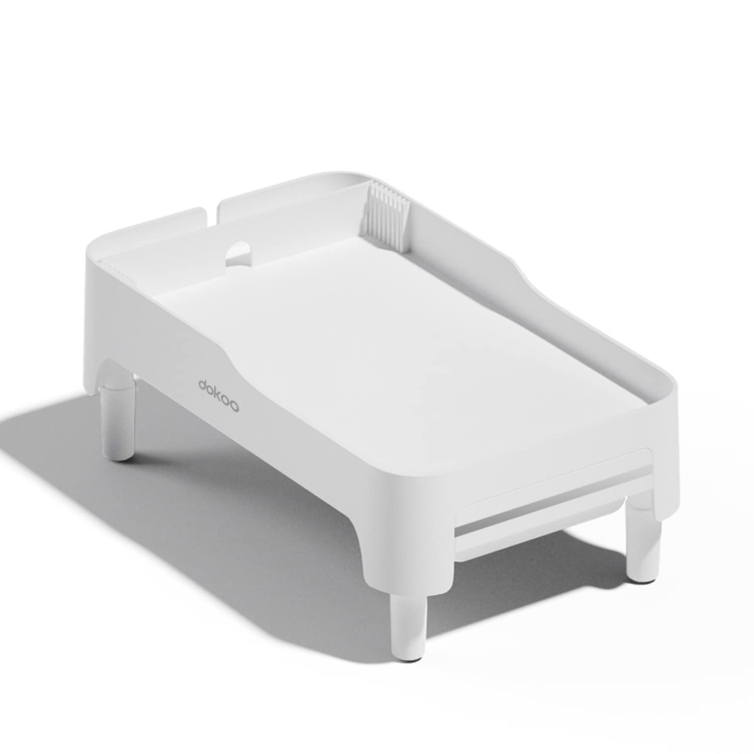 DokooElevated Shelf for Automatic Pet Feeder to Protect Pets Neck Health, Drawer to Stock Snacks, 3.7-5.7inch Adjustable Height, Suitable for 95% Automatic Pet Feeders, for Dogs&Cats