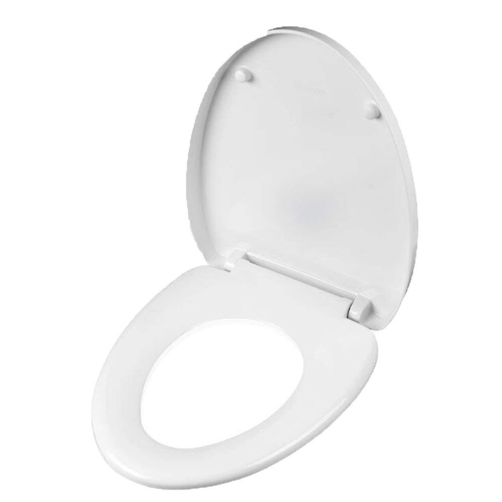 MTG U/V Shape Toilet Lids With Buffer Pad Quick Release Ultra Resistant Toilet Cover For Bathroom And Washroom,White-46.8-48 * 38CM