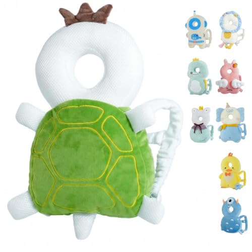 Image of Baby Head Protector Backpack - Soft & Lightweight Fall Cushion Backpack for Toddlers Walking and Crawling(Green Turtle)