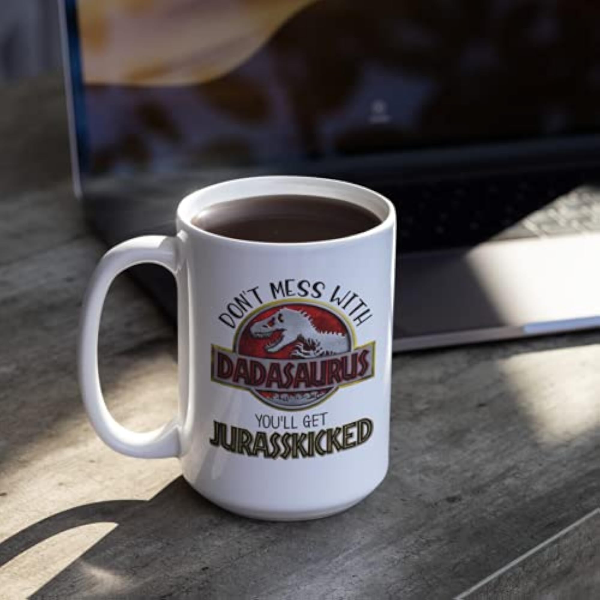 Funny Dinosaur Father's Day Mug, Don't Mess With Dad