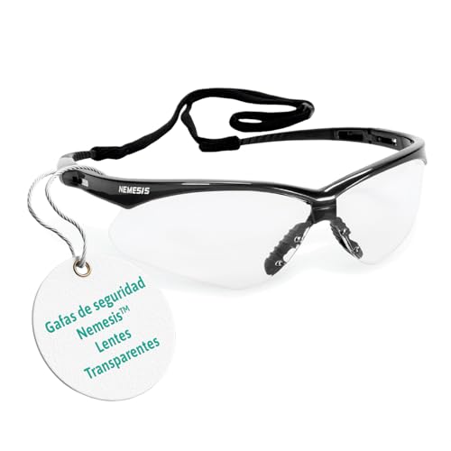 Ansell KleenGuard Nemesis Gafas de Seguridad Antiempañantes, Puente Nasal Flexible, Diseño Ligero y Envolvente para Construcción, Tiro, Exterior e Industria – Transparente, 1 Par
