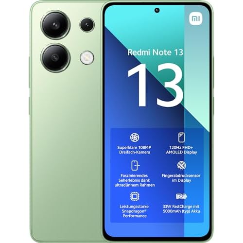 Xiaomi Redmi Note 13 Smartphone, 8+128GB Handy ohne Vertrag, Grün