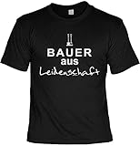 Aufdruck in kräftigen Farben Landwirt/Bauern Sprüche-Motiv T-Shirt - Blechschild Deko Landwirtschaft : Bauer aus Leidenschaft & Allrad SUV - Schild Bauernhof/Traktor/Stall Gr: 3XL
