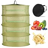 Trockennetz Kräuter,Mesh Kräutertrockner Trockennetz Für KräUter,2/4-Lagiges HäNgendes Trockennetz Mit Reißverschluss,Für Kräuter, Pflanze, Fleisch, Zwiebeln, Fisch, Gemüse (4-lagiges Hellgrün)