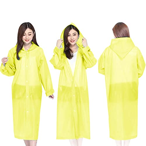 Colexy Regenponcho mit Kapuze, Wasserdicht Regenjacken Regencape Unisex, Wiederverwendbar Regenponcho Fahrrad Poncho Multifunktionaler Regenmantel für Wandern Radfahren Camping und Reisen (Gelb)