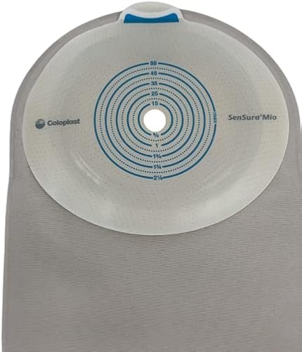 SenSura Mio 1-Piece EasiClose Wide Drainable Pouch, Standard Wear Flat w/Full-Circle Filter, Maxi 7.1 x 5.5 x 2 Inch 10471 (Box of 10)