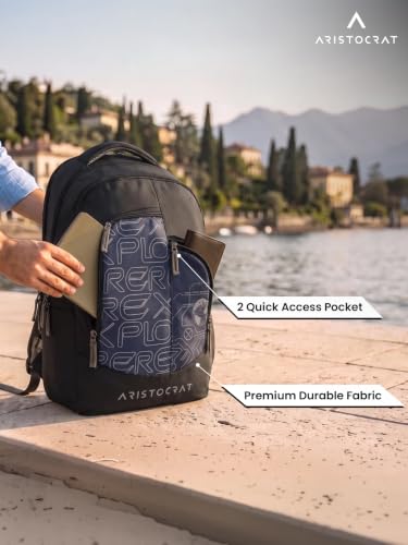 Image of Aristocrat Code 17 Inch Compatible Laptop Backpack 32 L | Premium Durable Fabric | 3 Spacious Compartments | Padded Shoulder Straps | 2 Quick Access Pocket | Ergonamic Back