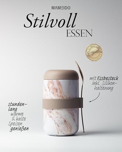 MAMEIDO Thermobehälter für Essen 500 ml (Pearl Marble) – Ansicht 2