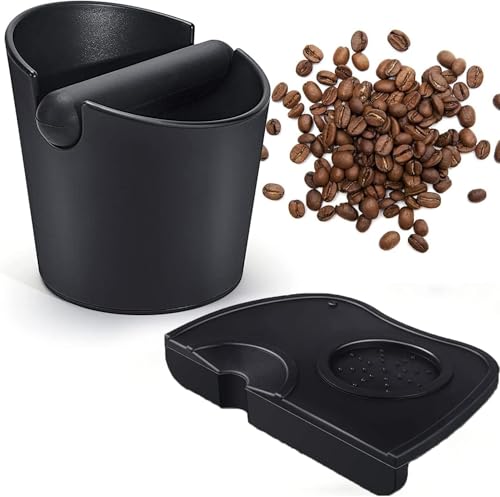Joyzzz Coffee Pads and Buckets, Premium black espresso accessories set, Includes knock box and tamping station, Essential barista tools for espresso...