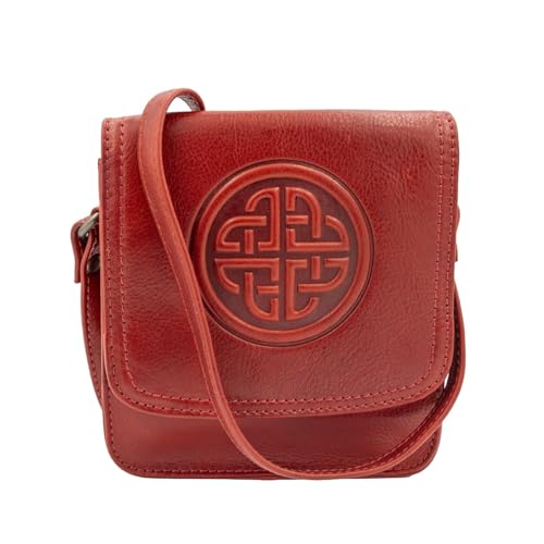 Image of Briomhar Irish Women's Leather Shoulder Bag - Celtic Knot Design Made in Ireland