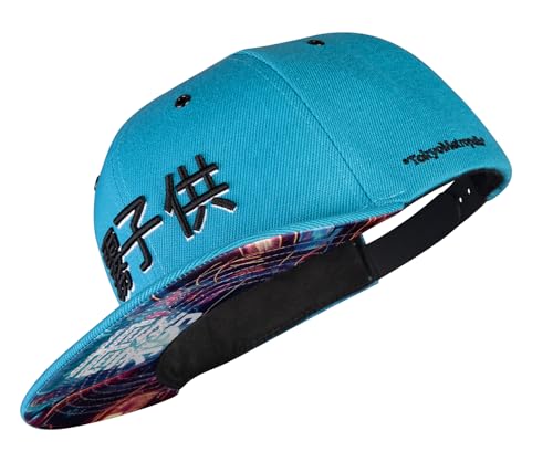 Nebelkind - Gorra Snapback para hombre y mujer, Cyberpunk de Japón, talla única, ajustable, gorra de béisbol unisex, estilo Streetwear, gorra de béisbol con visera plana, azul eléctrico, Talla única