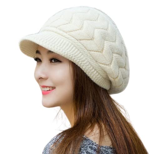 Men's And Women's Wool Beanie Hat (Cap Byke-1_Off White_Free Size)