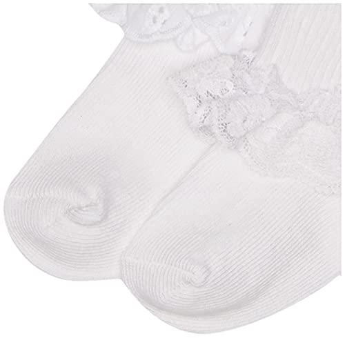 Jefferies Socks 2 Pack Eyelet Lace Trim And Lace Trim Sock - White/White3