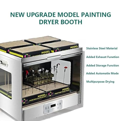 Caja de secado de pintura modelo para organizar tu taller y pintar con aerógrafo sin polvo en casa 3