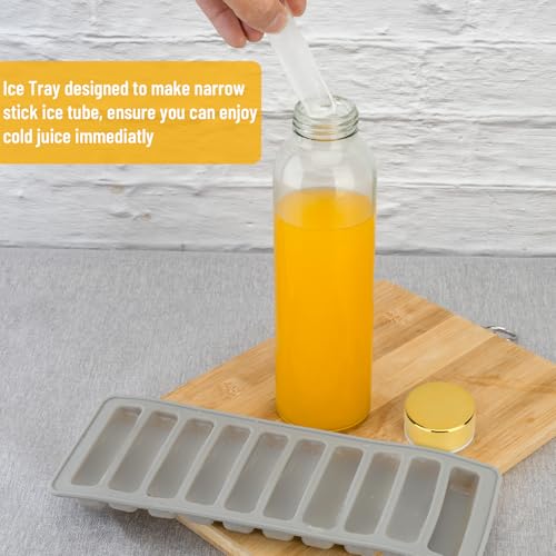 Image of Zukro Glass Water Bottles with Gold Lids 18 oz, Reusable Clear Glass Juice Bottles Stainless Steel Airtight Cap for Juicing, 100% Leak Proof Juice Drinking Jar for Refrigerator, BPA Free, Set of 3