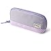 Sooez Wide-Opening Pencil Pen Case, Lightweight & Spacious Pencil Pouch Zipper Stationery Bag, Aesthetic Supply with Triangular Design for Adults, Purple
