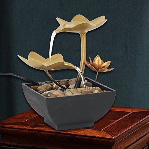 Bothyi Fonte De Mesa Elétrica Cachoeira Ornamento Decorativo Interno Ao Livre Lótus BoMBa Automática