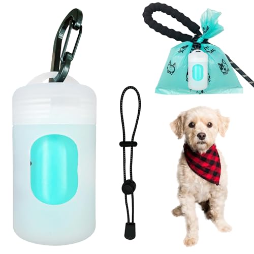 Image of Dog Poop Bag Dispenser for Leash with Snap Clip, Skin-friendly Texture Waste Bag Holder for Dog Walks and Cats, Pets Litter Bag Container, Indoor & Outdoor Use (Transparent, 1)