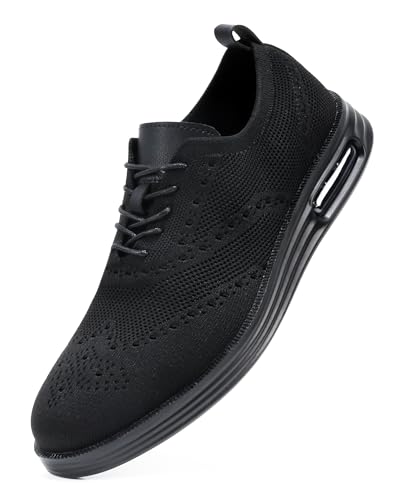 Image of Mens Dress Shoes Casual Oxfords Shoes Knit Lightweight Breathable Business Work Shoes Walking Shoes Fashion Sneakers