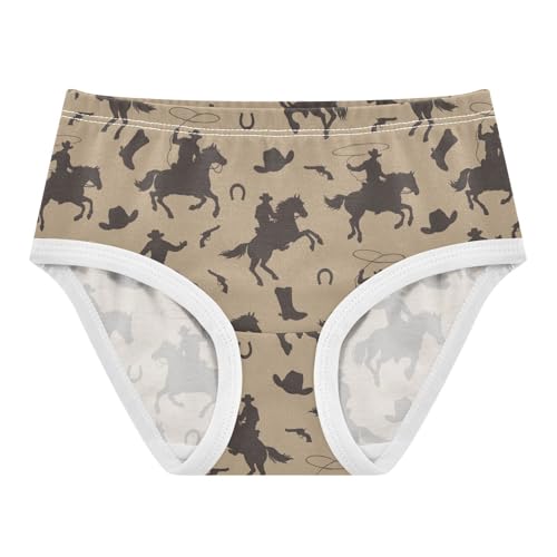Little Girls Cowboy Horse Rodeo Underwear Soft Cotton Kids Panties in Sizes 2/3t, 4t, 5t, 6 and 8